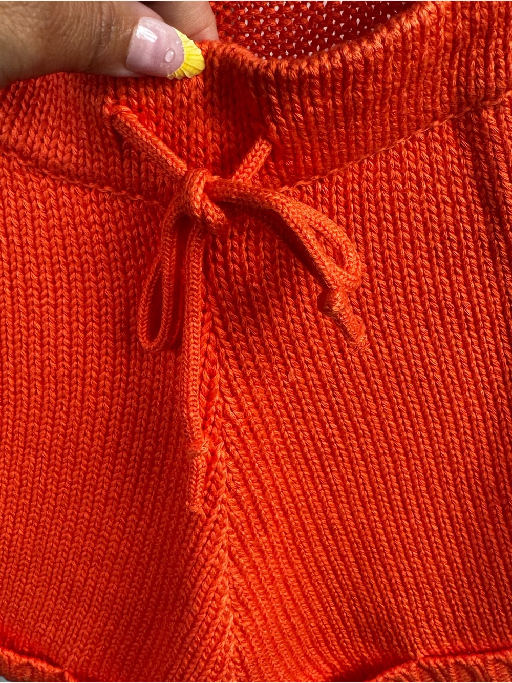 525 America Orange Knit Drawstring Shorts XS NWT Cozy Lounge Pockets - Picture 4 of 9
